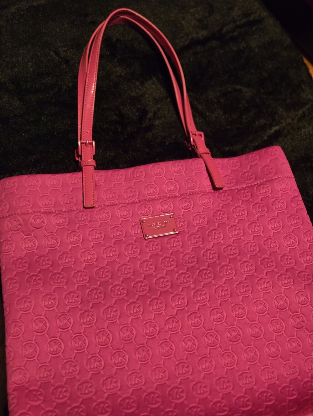 Michael Kors Hot Pink Embossed MK Tote